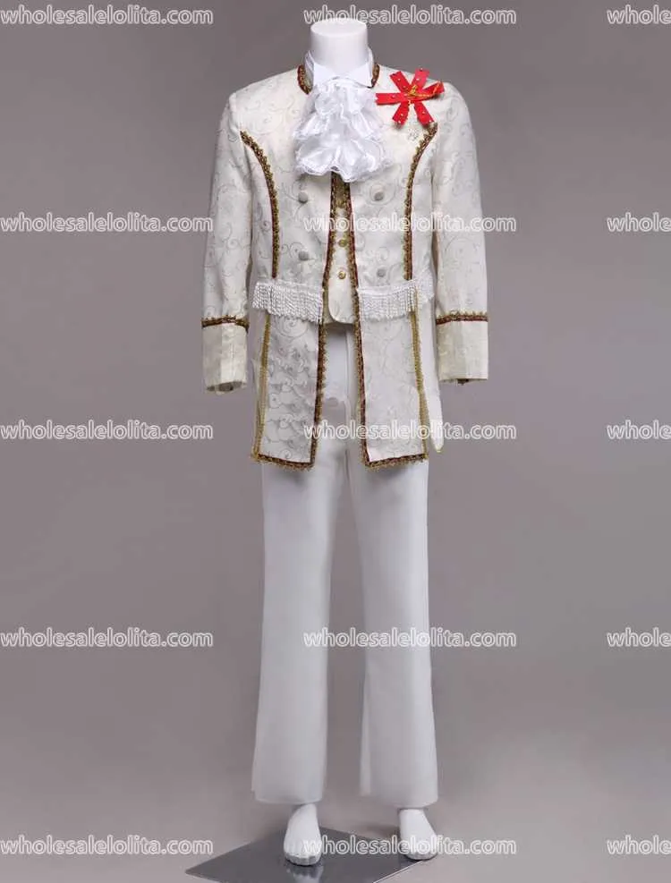 Customized Red/White Mens Palace Suit Prince Suits Medieval Mens Period Costume