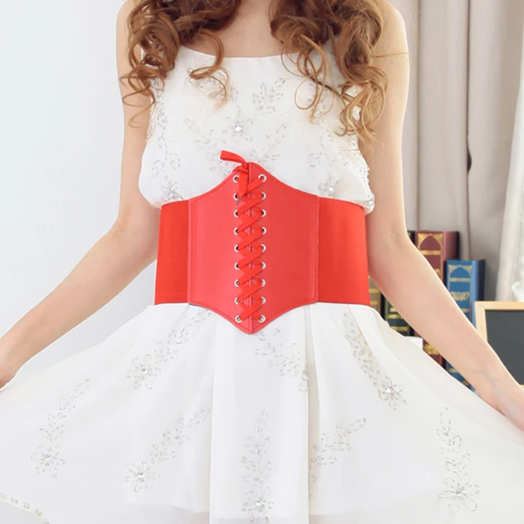 

2018 Women Retro Wide Lace-Up Belt Corset High Waist Band Fashion Belts Tight Body Slim Elastic Casual AW6655