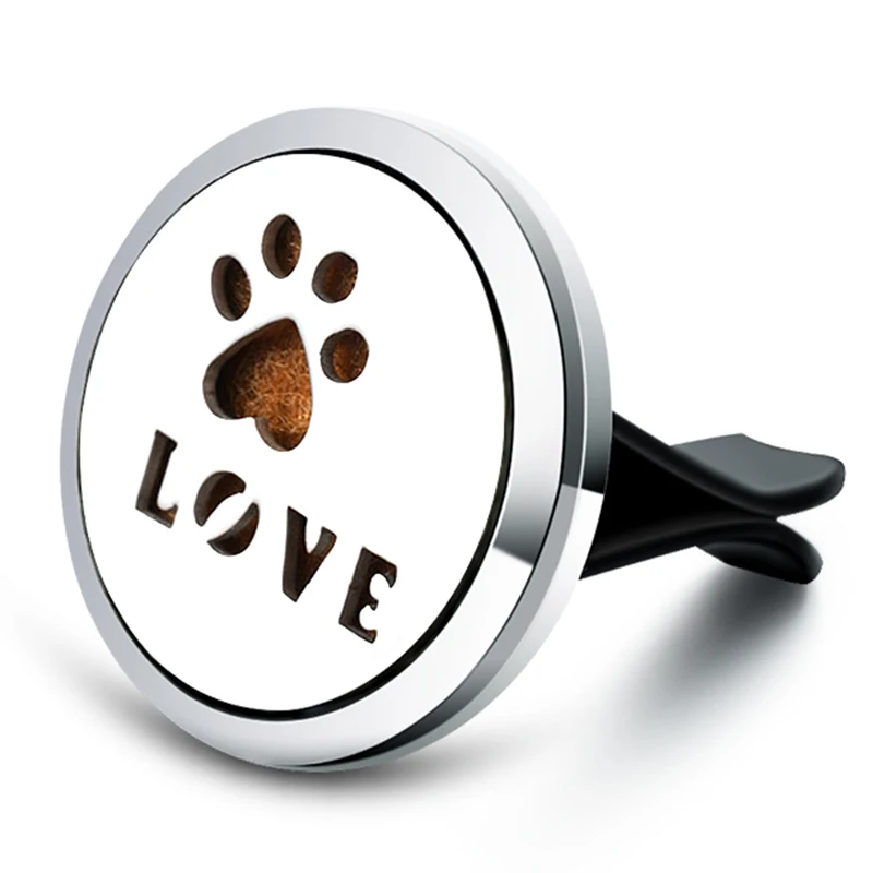 

New Palm Print LOVE Aroma Diffuser Stainless Steel Car Air Freshener Perfume Essential Oil Diffuser Locket Necklace Aromatherapy