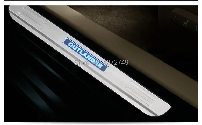 Chrome автомобиль из нержавеющей стали Накладка LED порога Чехлы для Mitsubishi Outlander 2013 Тюнинг автомобилей авто аксессуары