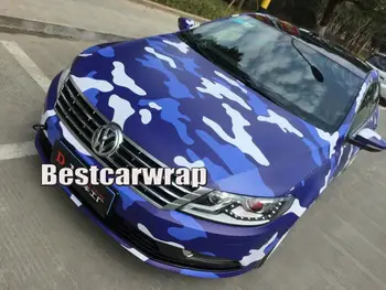 

Blue ubran Camo Vinyl Car Wrap Sticker Pixel Camouflage Car Sticker with air free Truck Vehicle covering 1.52x30m/Roll 5x98ft