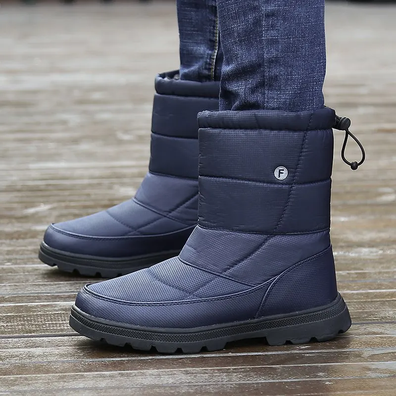 Christmas Men Shoes Winter Snow Boots Men Flat Safety Shoes Warm Military Boots Waterproof Rain Boo