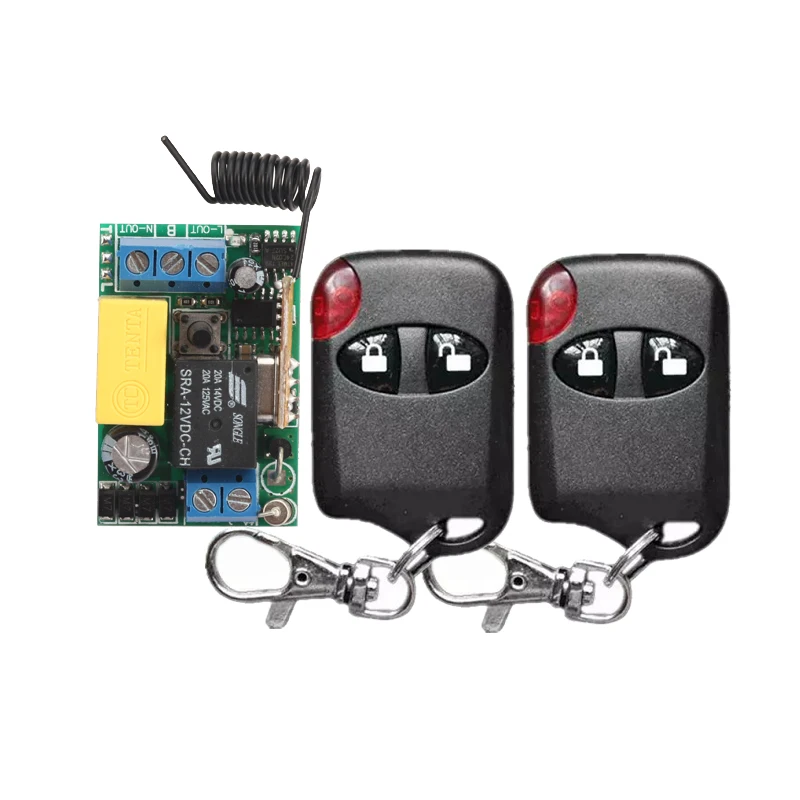 

220v 1ch rf wireless remote switch wireless light Lamp LED switch 1 Receiver 2 Transmitter 315/433 Remote ON OFF Controller