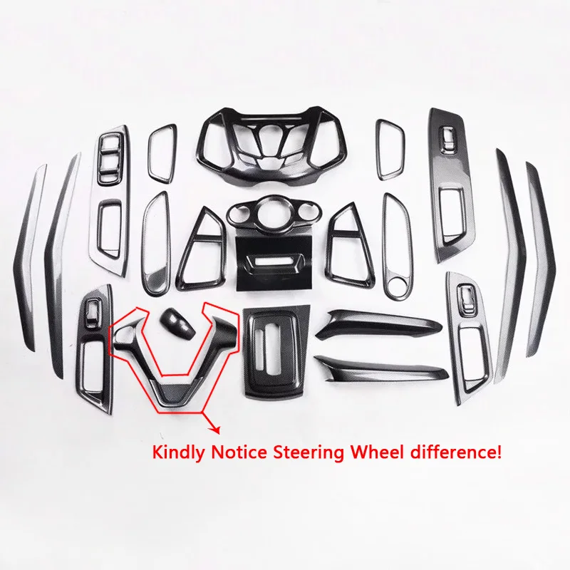 Для Ford Ecosport 2013- ABS углеродное волокно краска рулевое колесо Шестерня подлокотник панель внутренняя ручка интерьер комплект аксессуары - Название цвета: Whole Set A