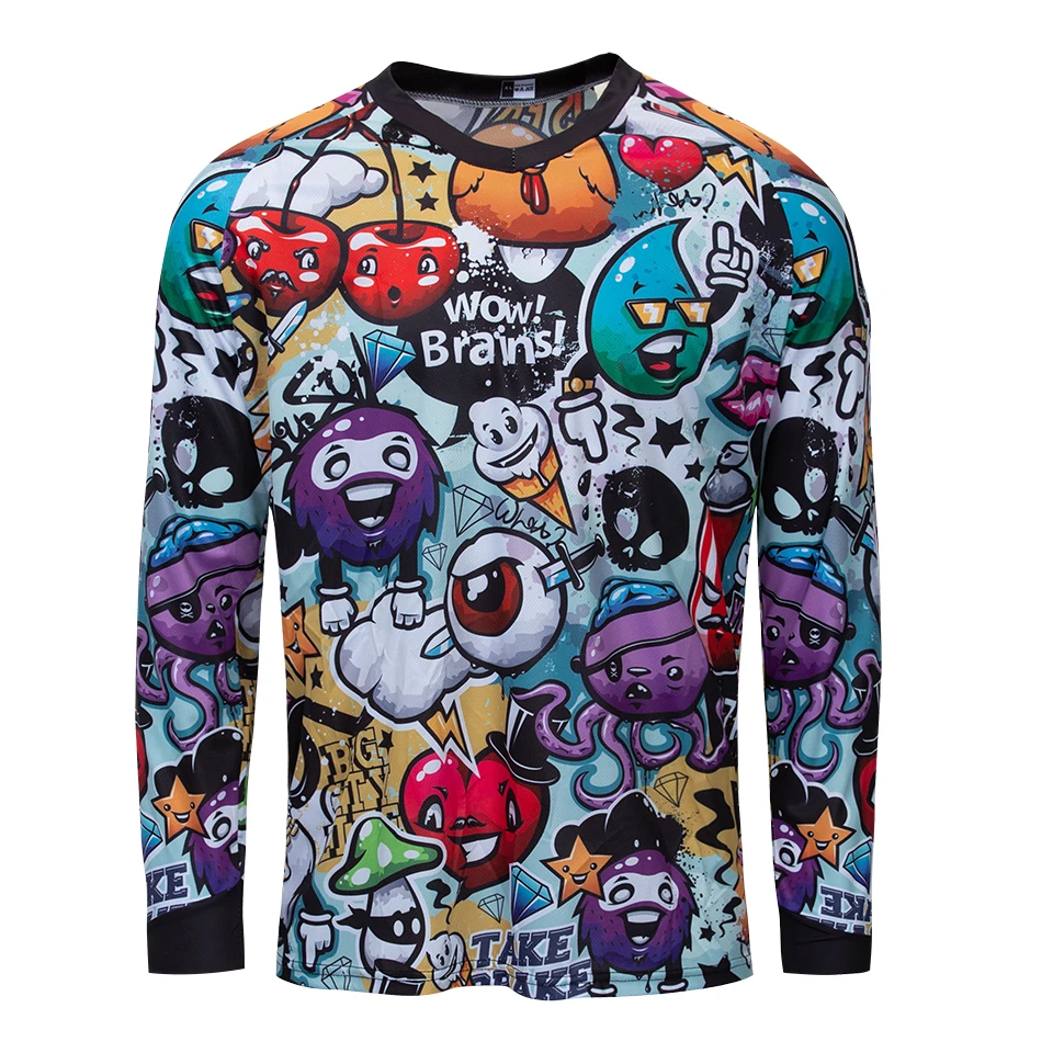 

Cartoon downhill jersey men mountain bike shirt mtb cycling clothing motocross maillot ciclismo dh bicycle wear sport clothes