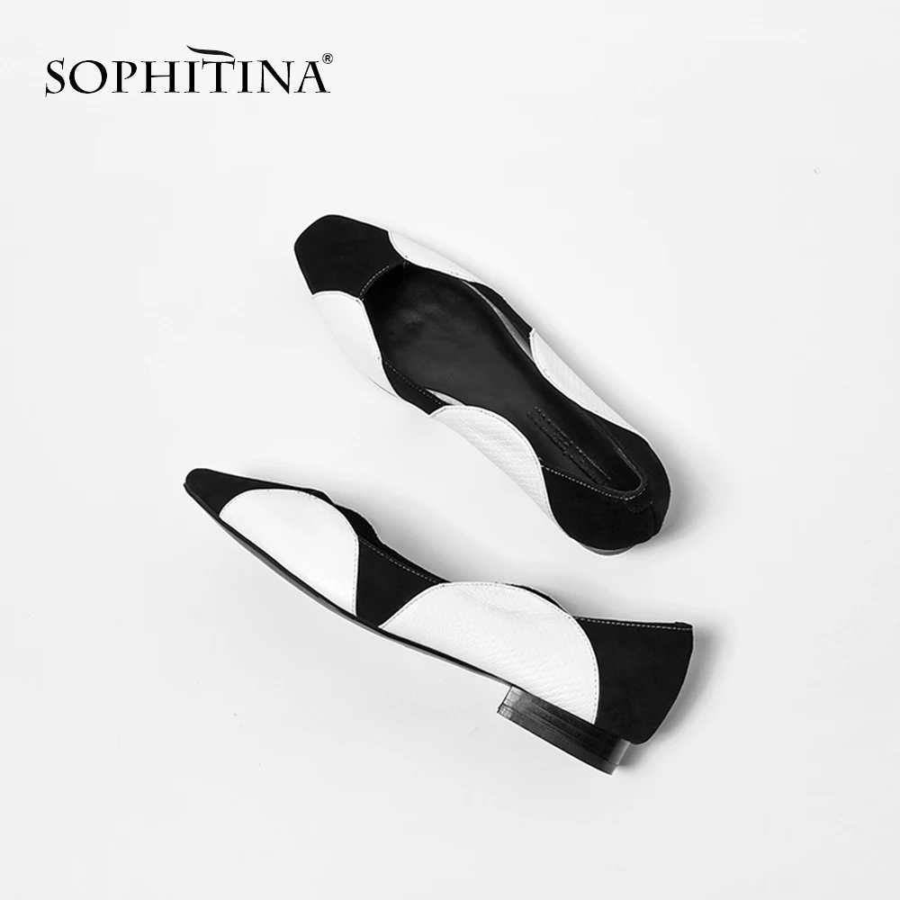 Женские замшевые туфли SOPHITINA повседневная обувь на плоской подошве с оборками