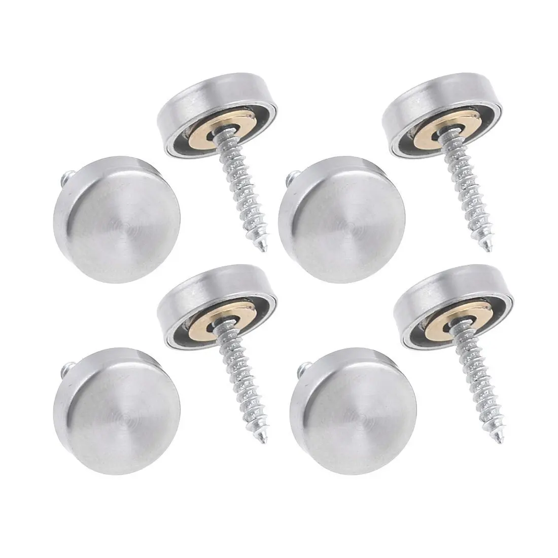 16 mm Stainless Steel Mirror Nails Screw Cap (8 Pieces)