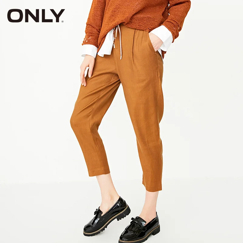 ONLY Women Spring & Summer Woven Drawstring Casual Crop Harem Pants Trousers |11816J524 ONLY Women Spring & Summer Woven Drawstring Casual Crop Harem Pants Trousers |11816J524
