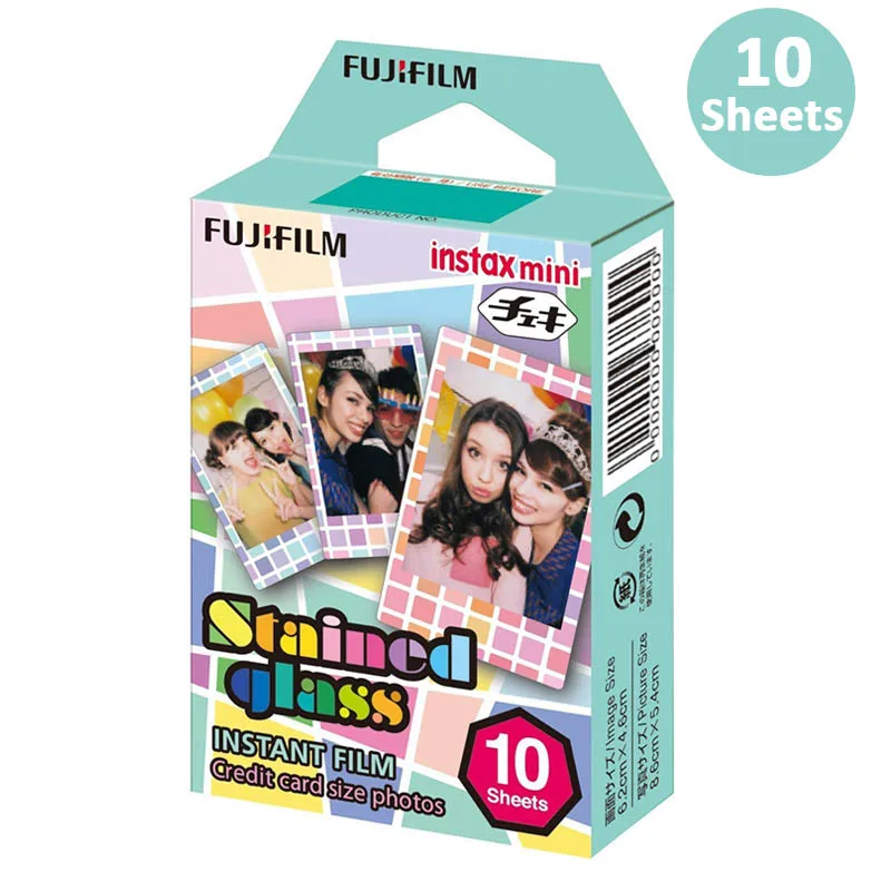 Пленка Fujifilm Instax Mini на выбор фоторамка 10-100 лист фотобумага для камеры Instax Mini 9 Mini 8 Instant Mini 70 90 - Цвет: 10 pcs Stained Glass