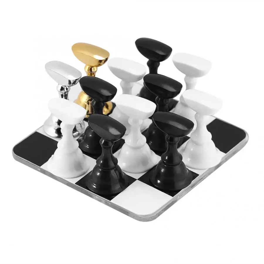 

Nails Accessoires Manicure Machine Chess Board Magnetic Nail Art Display Stand Holder Nail Tips Practice Train Stand Crystal
