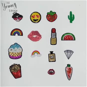 

Various Kinds Fruit Patch Hot Melt Adhesive Applique Embroidery Patches Stripes DIY Clothing Accessories 1pcs sell C2003-C2034