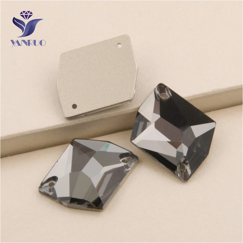 

YANRUO 3265 All Sizes Black Diamond Flatback Cosmic Crystal Sew On Strass Rhinestone For Sewing Craft