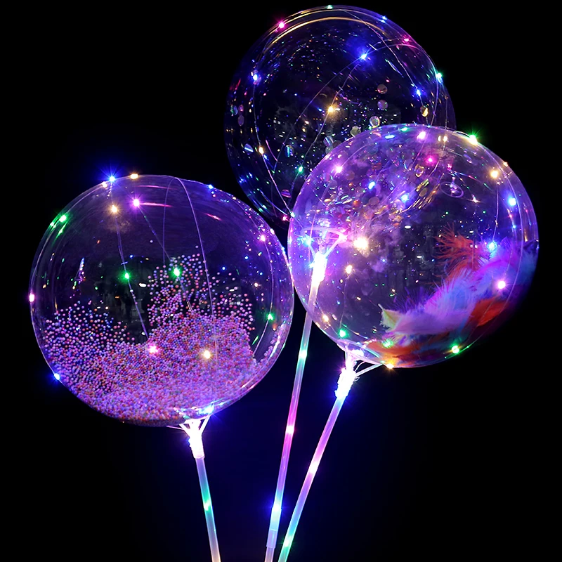 10 шт. пена перо светодиодный воздушный шар гелий &quotКонфетти&quot globos 20 дюймов