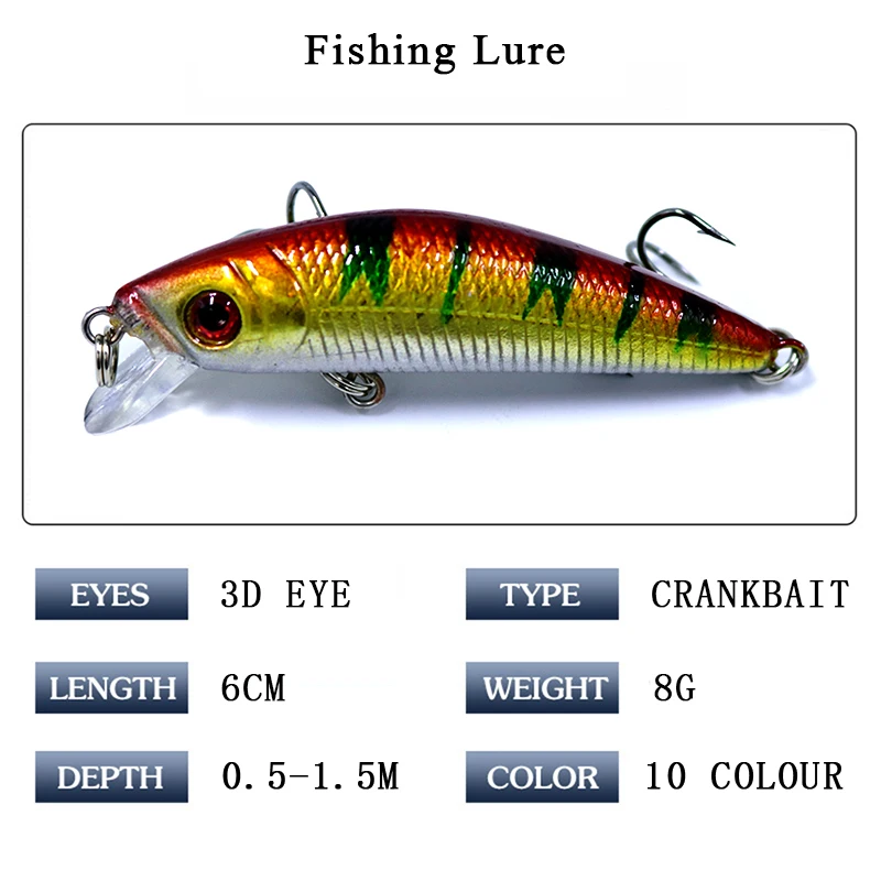 Приманка для рыбалки TUYA Crankbait Minnow воблеры искусственная приманка жесткая