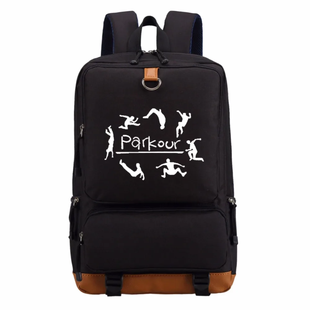 

WISHOT Parkour Jump High runner Backpack Shoulder travel School Bag Bookbag for teenagers men women Casual Laptop Bags