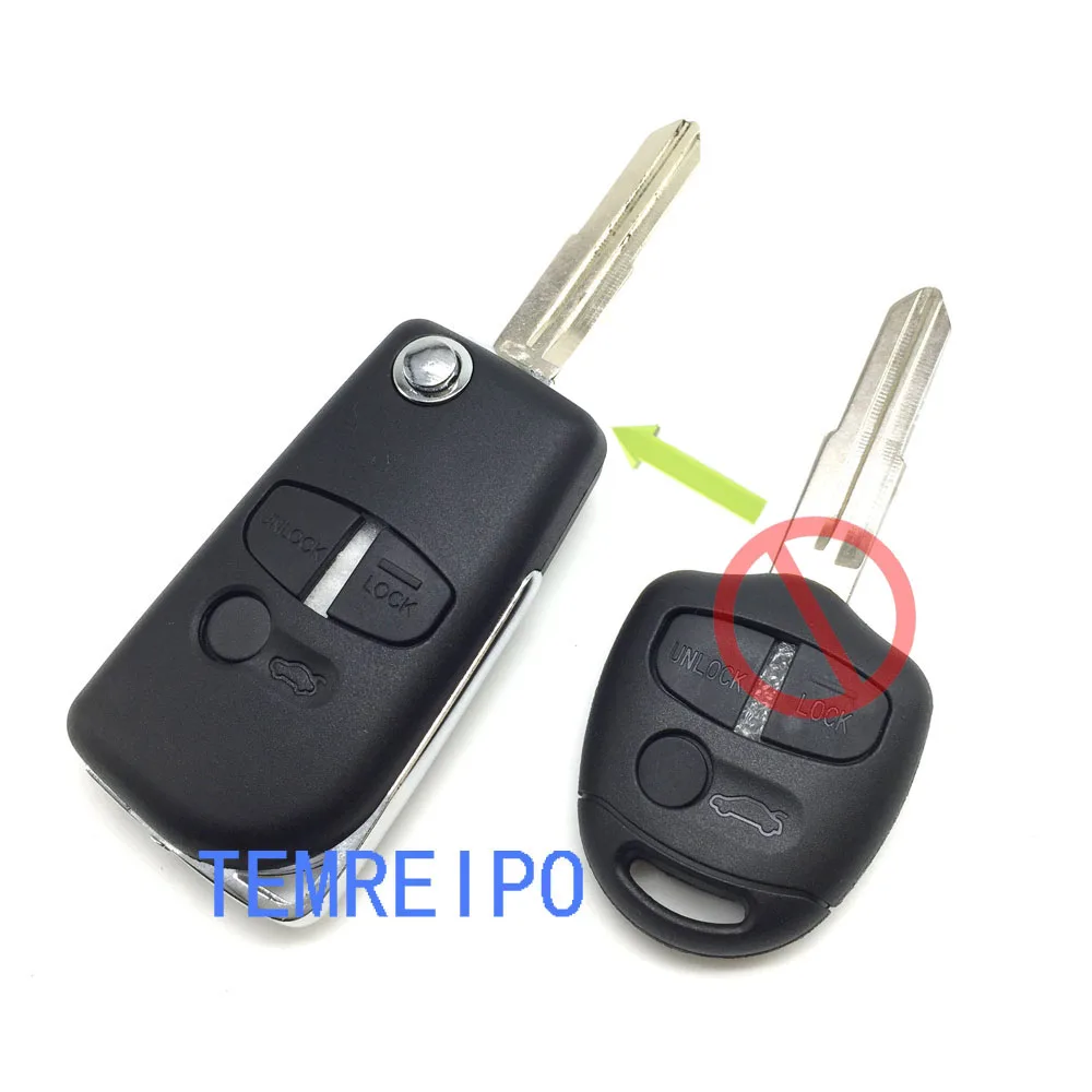 

Modified Flip Folding Remote Key Shell 3 Buttons Case For Mitsubishi Lancer EX Fob Car Key Blanks With Right / Left Blade