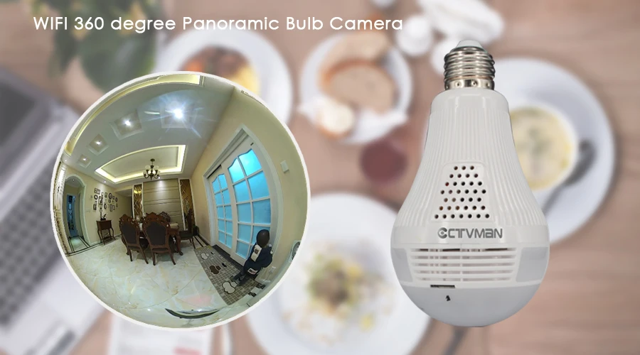 CTVMAN wifi-камера в лампочке 960P 1080P рыбий глаз 360 градусов панорамная Беспроводная ip-камера безопасности светодиодный светильник Мини P2P веб-камера видеонаблюдения