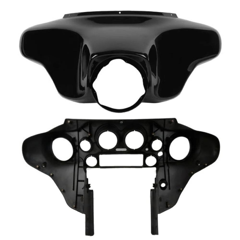 Black Motorcycle Front Batwing Upper Fairing Cowling Speedometer Cover