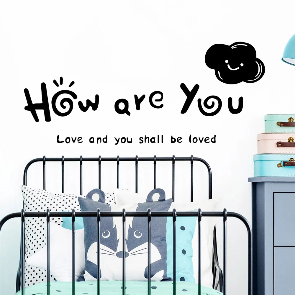

Beauty how are you Pvc Wall Stickers For Baby's Rooms Background Wall Art Decal Living Room Mural Decorative Vinyl Wall Stickers