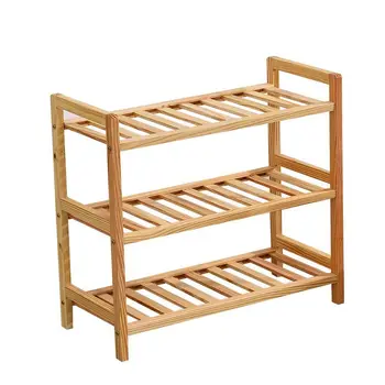 

Size (50x55x25cm) 3 Tier Solid Wood Shoe Cabinet Shoe Shelf Simple Shelf Flower Rack