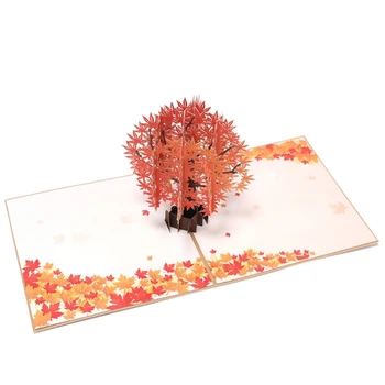 

3D Pop Up Card Maple Tree Greeting Gift Holiday Anniversary Greeting Cards Gift