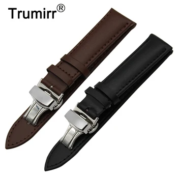 

24mm Calf Genuine Leather Watch Band for Panerai PAM Luminor / Radiomir Butterfly Buckle Watchband Strap Wrist Belt Bracelet