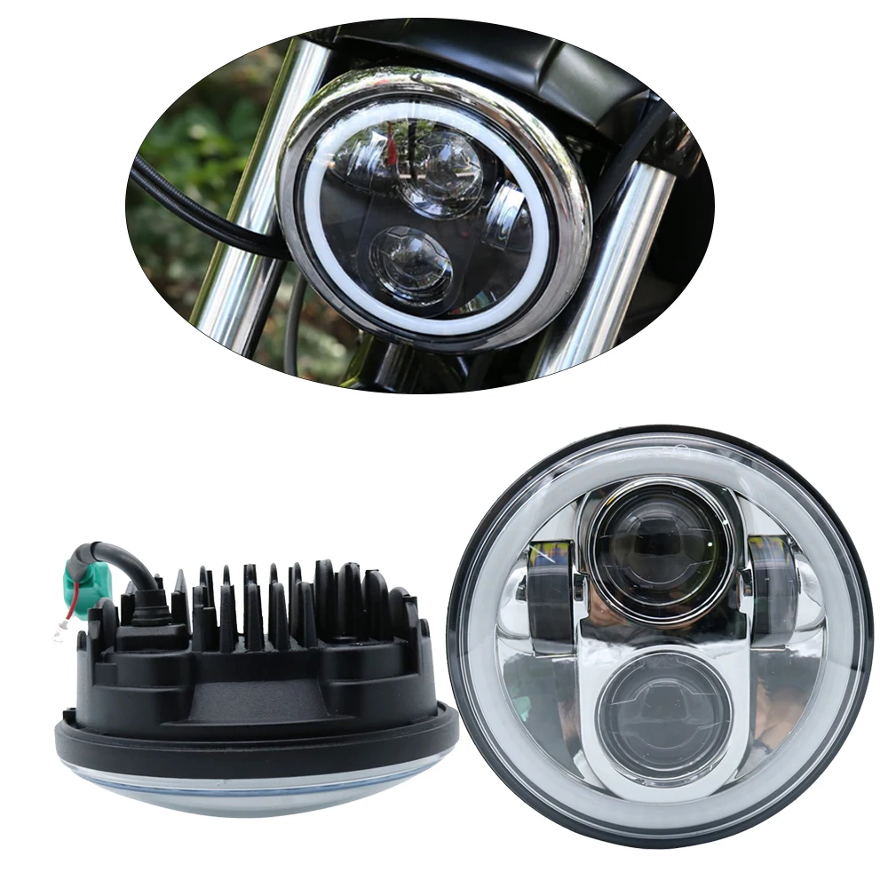 Точечный 5 75 &quot40 Вт мотоциклетный проектор с DRL для Harley Moto 3/4&quot дюймов