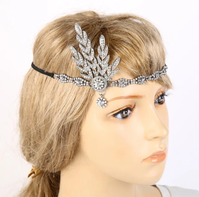Great Gatsby Headband Bridal Hair Accessories Rhinestone Beaded Great Gatsby Headband Bridal Hair Accessories Rhinestone Beaded Sequin Band Vintage Party Headpiece Women