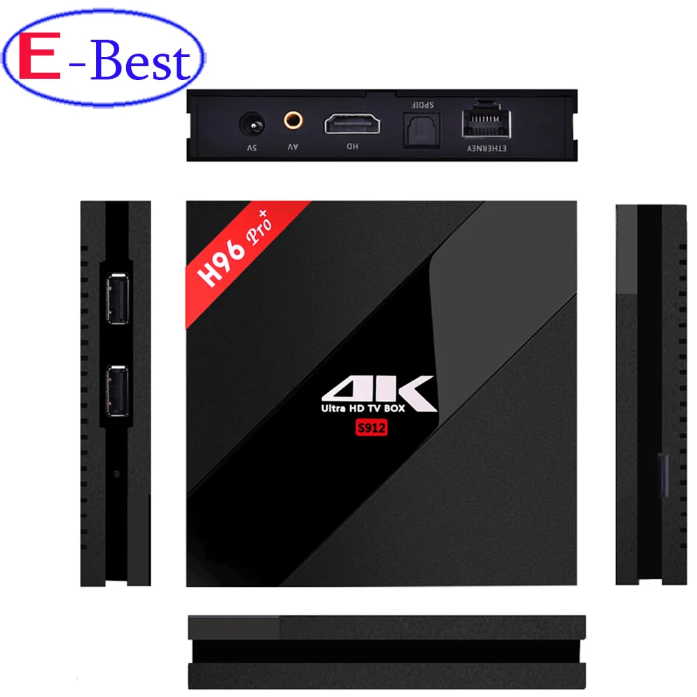 Prix pour 3G/32G H96 Pro + Amlogic S912 Octa base Android 7.1 TV Box 2.4G/5.0G WiFi H.265 BT4.1 H.265 4 K Lecteur Multimédia H96 Pro Plus Prix pour 3G/32G H96 Pro + Amlogic S912 Octa base Android 7.1 TV Box 2.4G/5.0G WiFi H.265 BT4.1 H.265 4 K Lecteur Multimédia H96 Pro Plus
