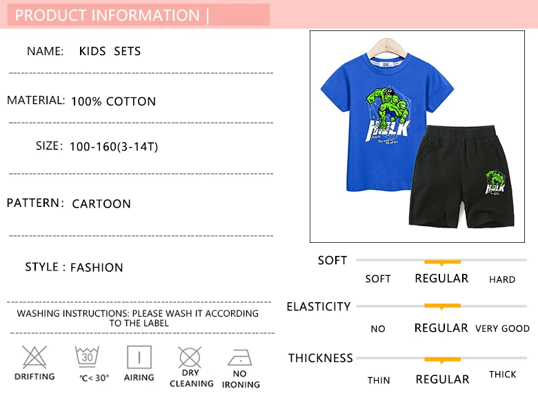 Aimi lakana/детская одежда с героями мультфильмов одежда для мальчиков летние футболки+ хлопковые шорты комплекты из 2 предметов Детские костюмы с 3D принтом Халка