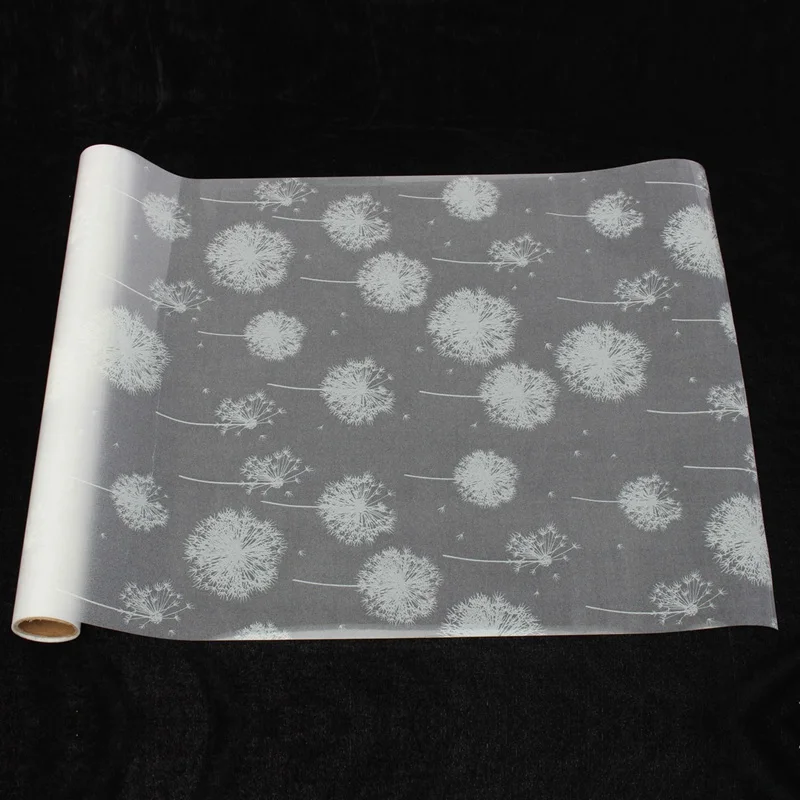 Dandelion Home Decoration 40x200cm Removable Recyclable Frosted Glass Window Film Flower Sticker