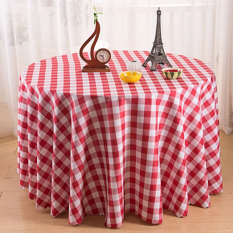 

Brief Plaid Round Table Cloth Circle Square Dining Table Dustproof Cover Home Hotel Restaurant Tablecloth toalha tapete Decorate