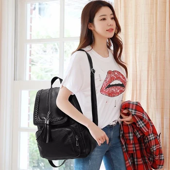 

2020 Summer Women Backpack High Quality Youth Leather Backpacks For Teenage Girls Female School Shoulder Bag Bagpack