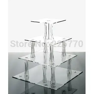 

Fashionable promotional 4 tier square acrylic cupcake display stand
