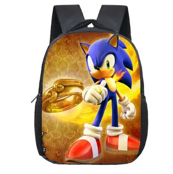 

12 Inch Super Mario Bros Kindergarten School Bags Sonic Printing Bookbags Children Baby Toddler bag Kids Backpack Gift