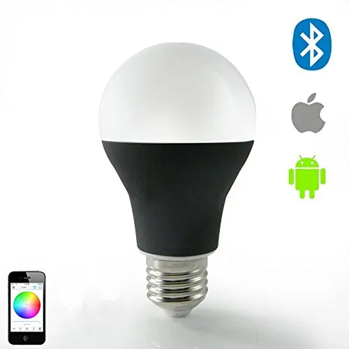 

bluetooth 4.0 Speaker E27 Smart LED Night Light with Speaker Dimmable Multicolored Color Changing 7.5w Bulb (black)