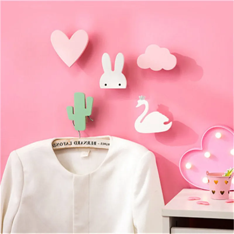

GUUUUO Wooden Wall Stickers Wall Hooks Children 's Room Decoration Wall Decoration Nordic Style Cute Unicorn Panda Girl Nursery