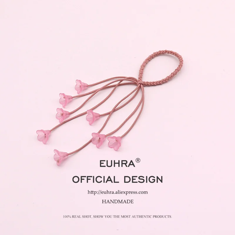 EUHRA/5 цветов; эластичная резинка для волос с большими цветами и конским хвостом для девочек; детская эластичная резинка