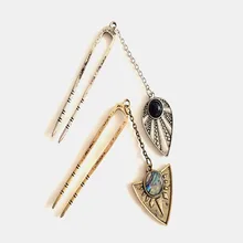 Новейшие аксессуары для волос Модные богемные винтажные треугольник золотого цвета шпилька для волос, аксессуары для волос, прическа лучший подарок для женщин девушек