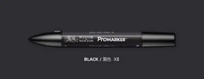 Winsor& Newton ProMarker двойной наконечник графический маркер-серый и черный - Цвет: Black