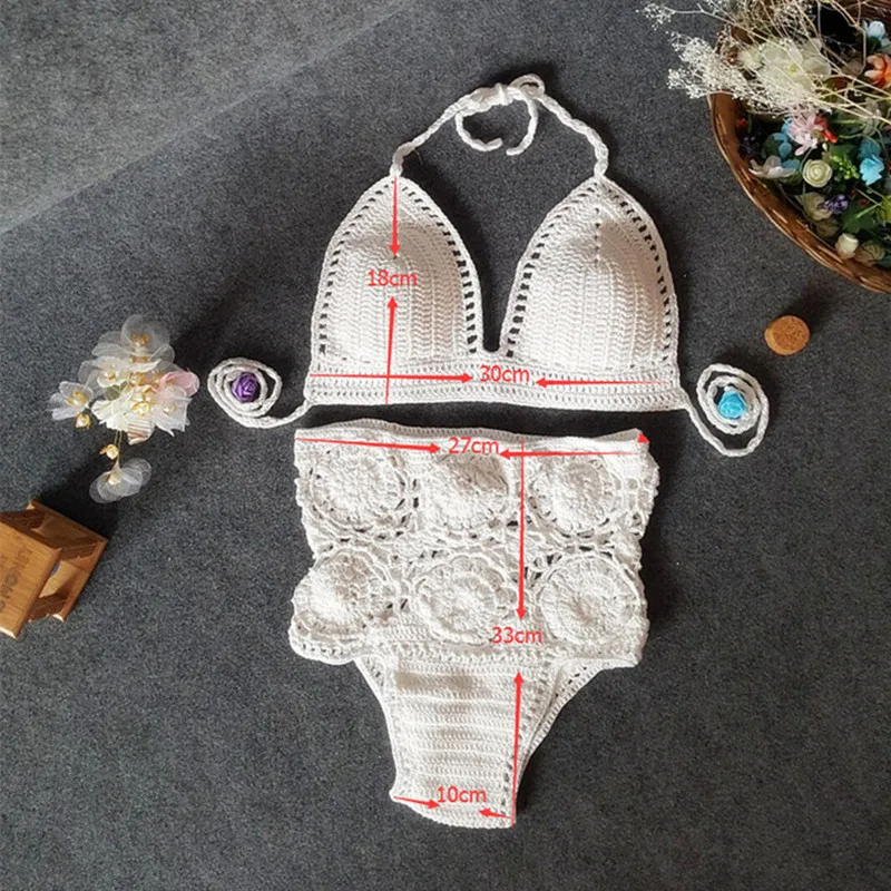 Europe and the United States in the summer 2017 ms bikini hollow out sexy underwear knitting beach two-piece swimsuit wholesale1_