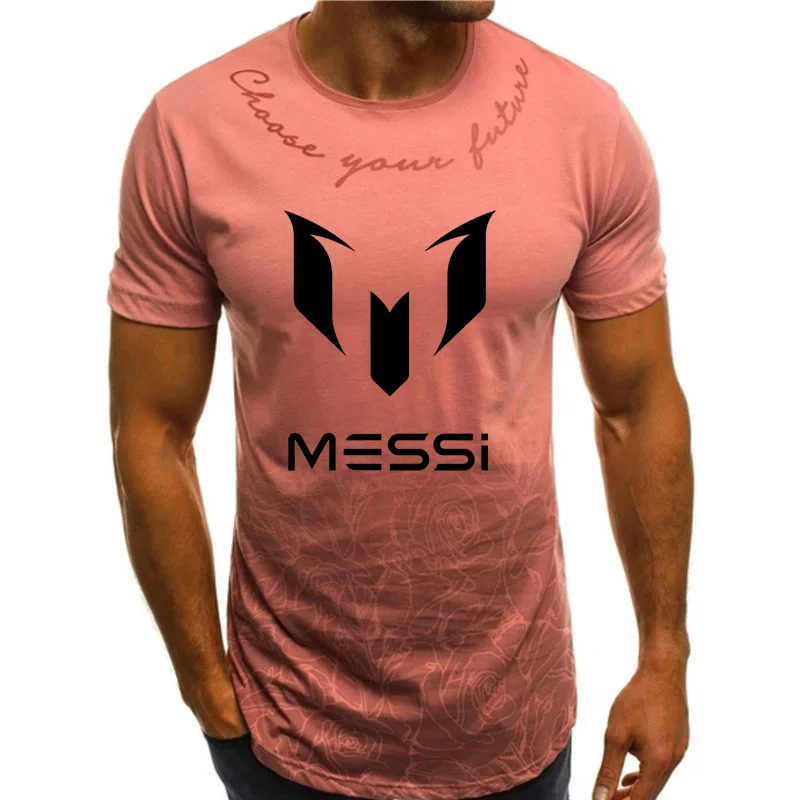 Летние мужские Барселона Месси футболки камуфляж с круглым вырезом мода печатных Хип-Хоп Футболка Camisetas для мужчин костюмы повседневное Топ - Цвет: 13