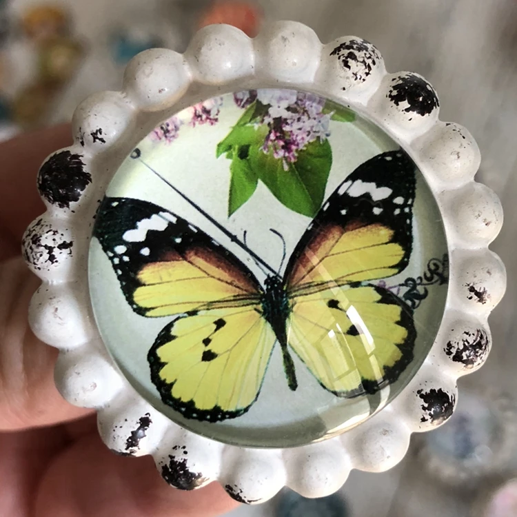 لطيف الكريستال والزجاج مقبض خمر الرجعية فراشة الأثاث خزانة درج الأطفال غرفة باب سحب مقبض حفرة واحدة لطيف الكريستال والزجاج مقبض خمر الرجعية فراشة الأثاث خزانة درج الأطفال غرفة باب سحب مقبض حفرة واحدة