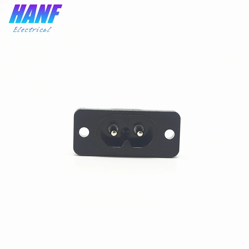 

2pcs AC 250V 2.5A 2 Pins IEC320 C8 Inlet Male Power Plug Socket Black