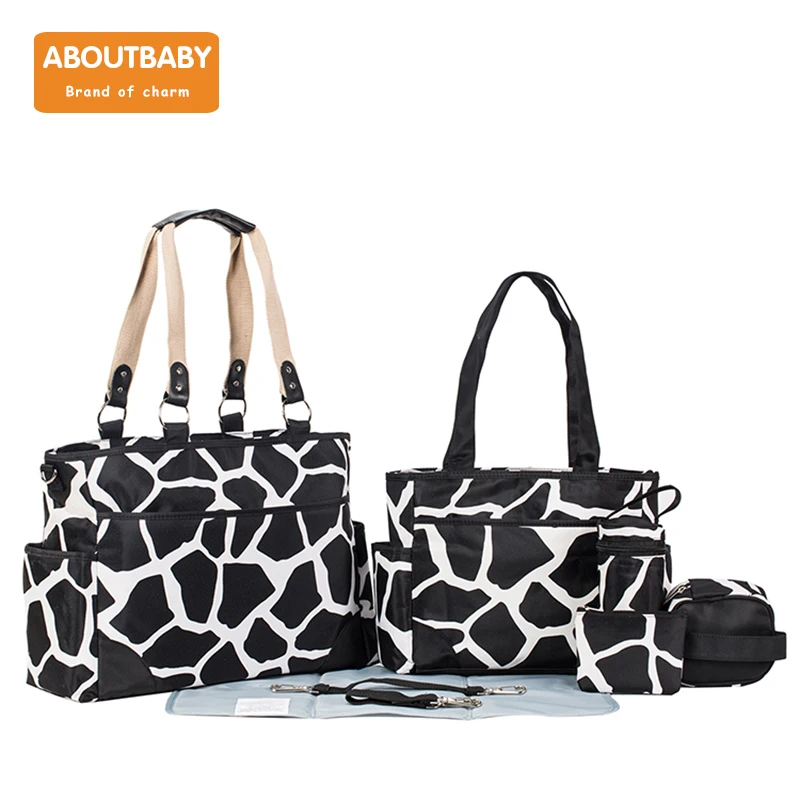 

Multifunctional Mummy Maternity Diaper Bags Change Pad Hooks Tissue Box Baby Bag Travel Nappy Bag New Fashion Diaper Tote Bag