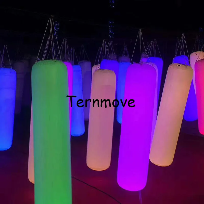 

Inflatable lighting Pillar PVC Tube Glow in the Dark for Business Wedding air tube light up toy for Ceiling hang event party