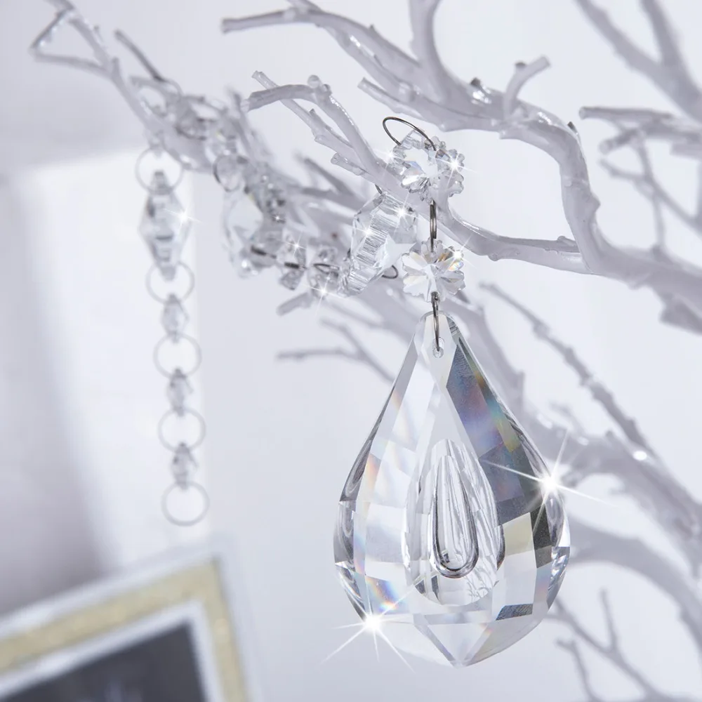 H& D кристально чистое стекло, снежинка, бусины, цепочка, гирлянда, люстра, призма, подвесное рождественское свадебное украшение(прозрачная призма