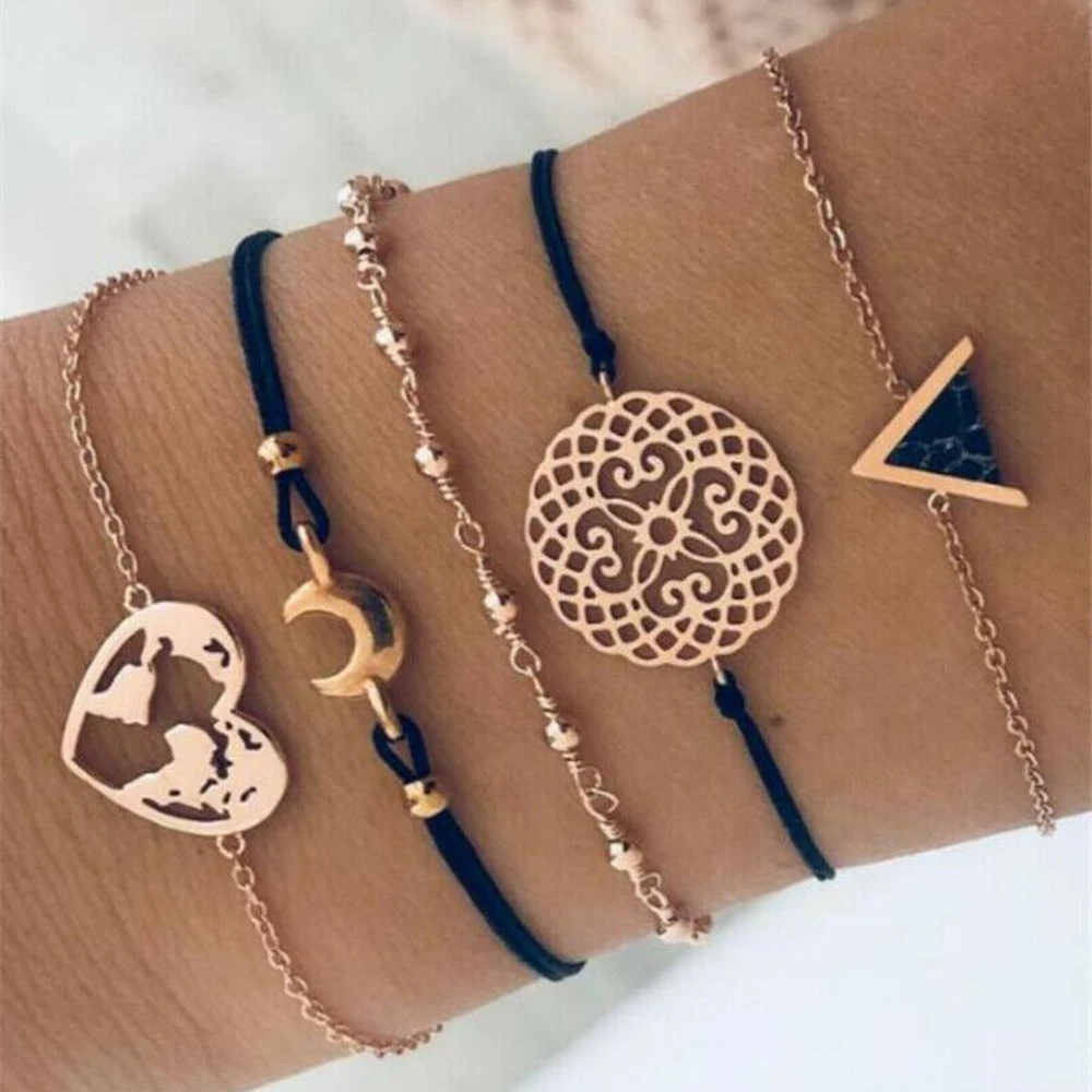 

2019 New Fashion Mix Heart Pearl Wave LOVE Crystal Marble Charm Bracelets for Women Boho Tassel Bracelet Jewelry Wholesale