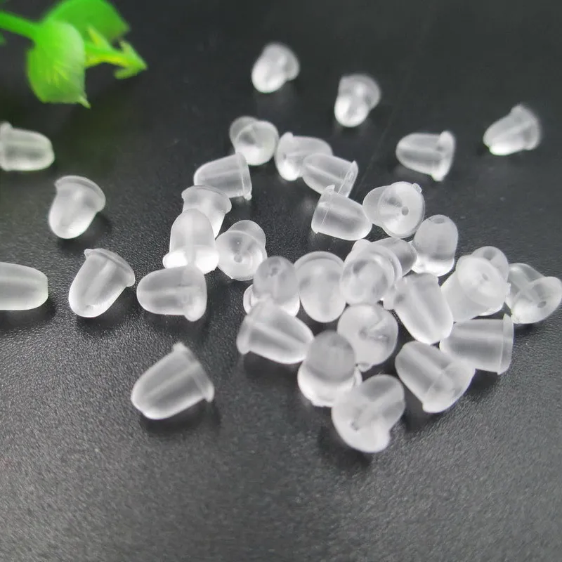 

Wholesale 500PCS Ear Bob Plastic Clear Earrings Back Stopper Earplug Stud Earrings cap DIY Jewelry Findings Accessories
