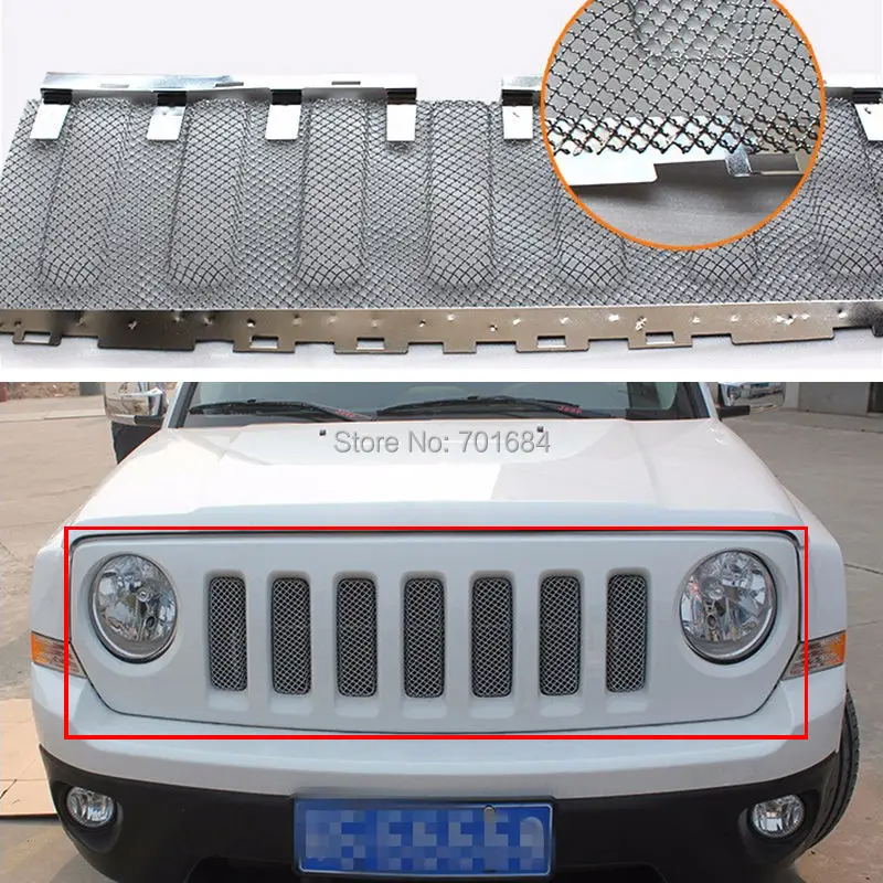 

Front Mesh Grille Grill Grid Inserts Insect Net For Jeep Patriot 2011 2012 2013 2014 2015 2016 [QP1036]